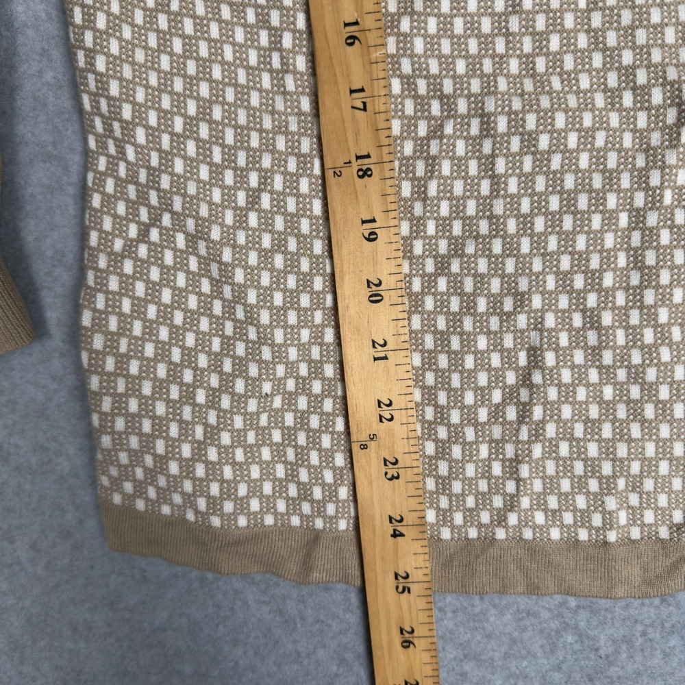 Perry Ellis Mens V Neck Sweater Tan Brown Pattern Long Sleeve Size S - Picture 6 of 8
